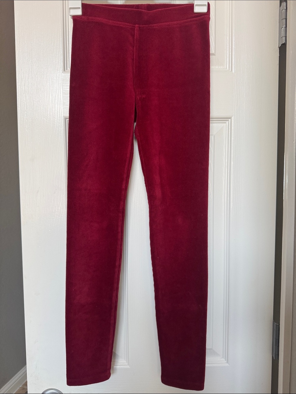 J. Crew Crewcuts Girls Deep Red Velvet Leggings. Size 12. NWOT